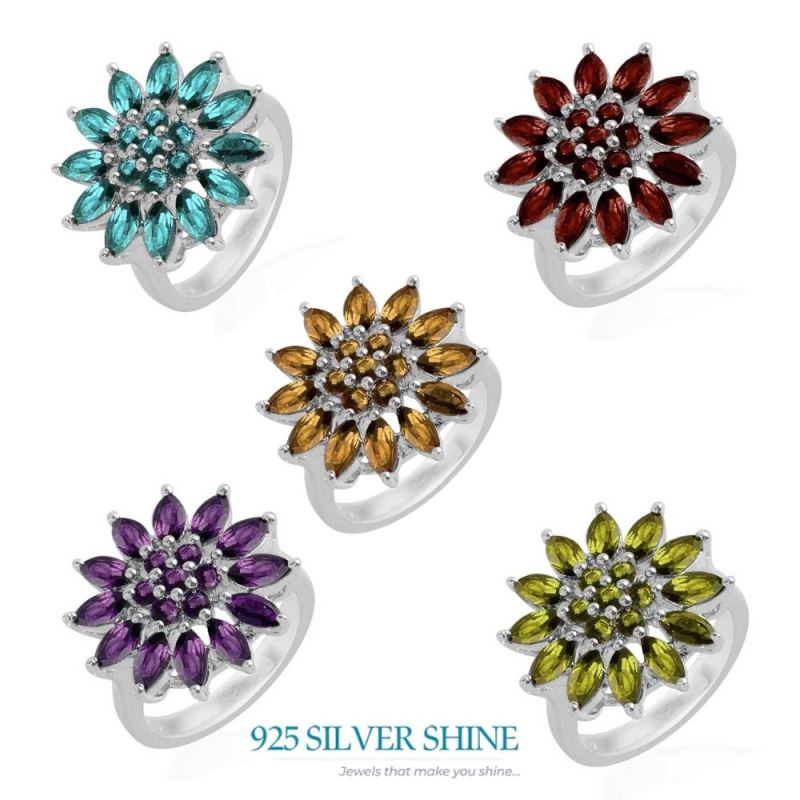 Semi Precious Amethyst Gemstone Rings In Fine 925 Sterling Silver 925SR1692_2