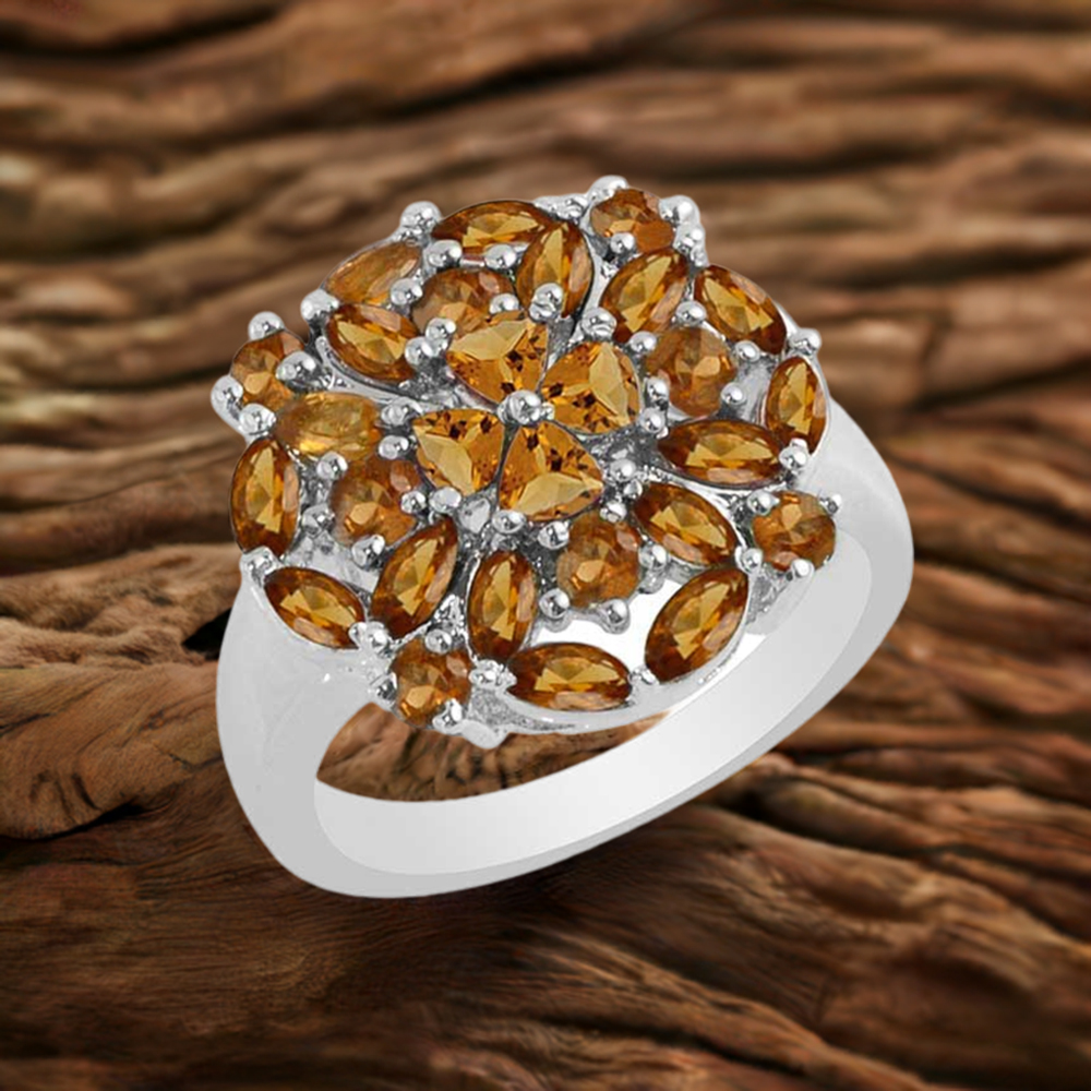 925 Sterling Silver Rings In Natural Citrine Gemstone 925SR1700