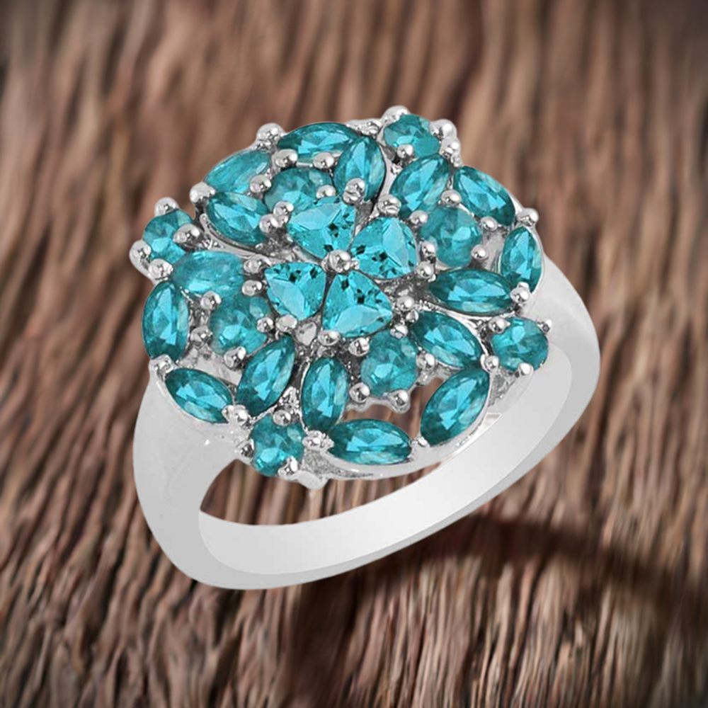 925 Sterling Silver Rings In Semi Precious Blue Topaz Gemstone 925SR1701
