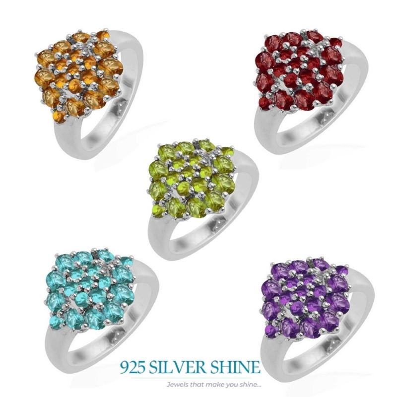 Semi Precious Peridot Gemstone Rings In 925 Sterling Silver Jewelry 925SR1713_2