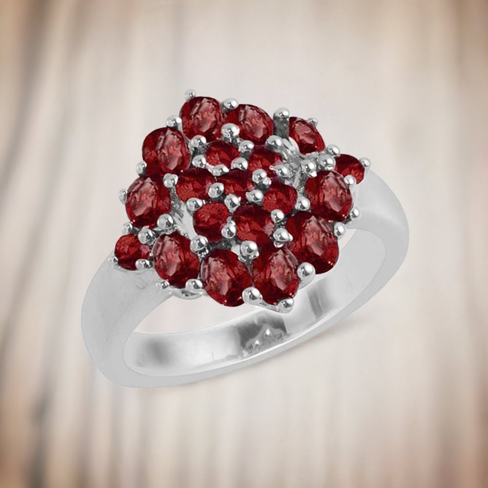 Genuine Garnet Gemstone Rings In 925 Sterling Silver Jewelry 925SR1714