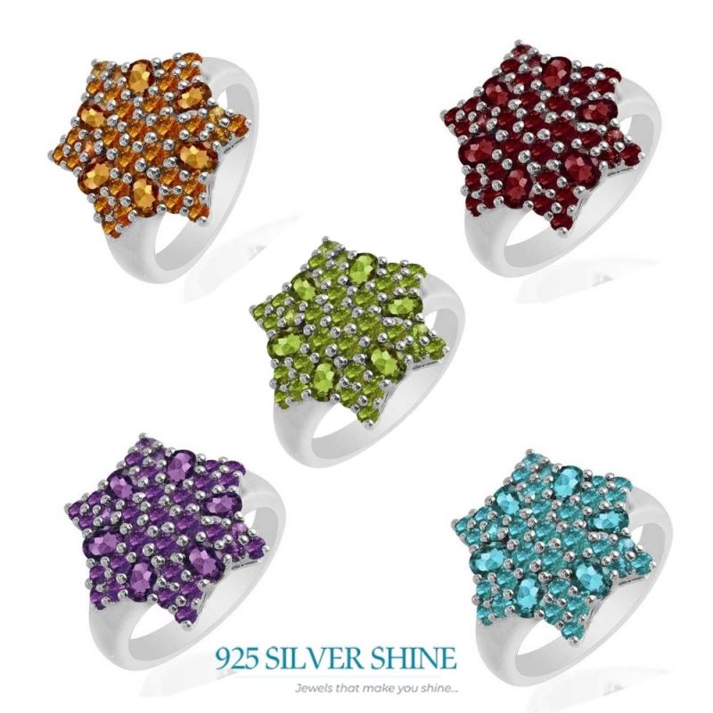 Semi Precious Garnet Gemstone Rings In 925 Sterling Silver Jewelry 925SR1719_2