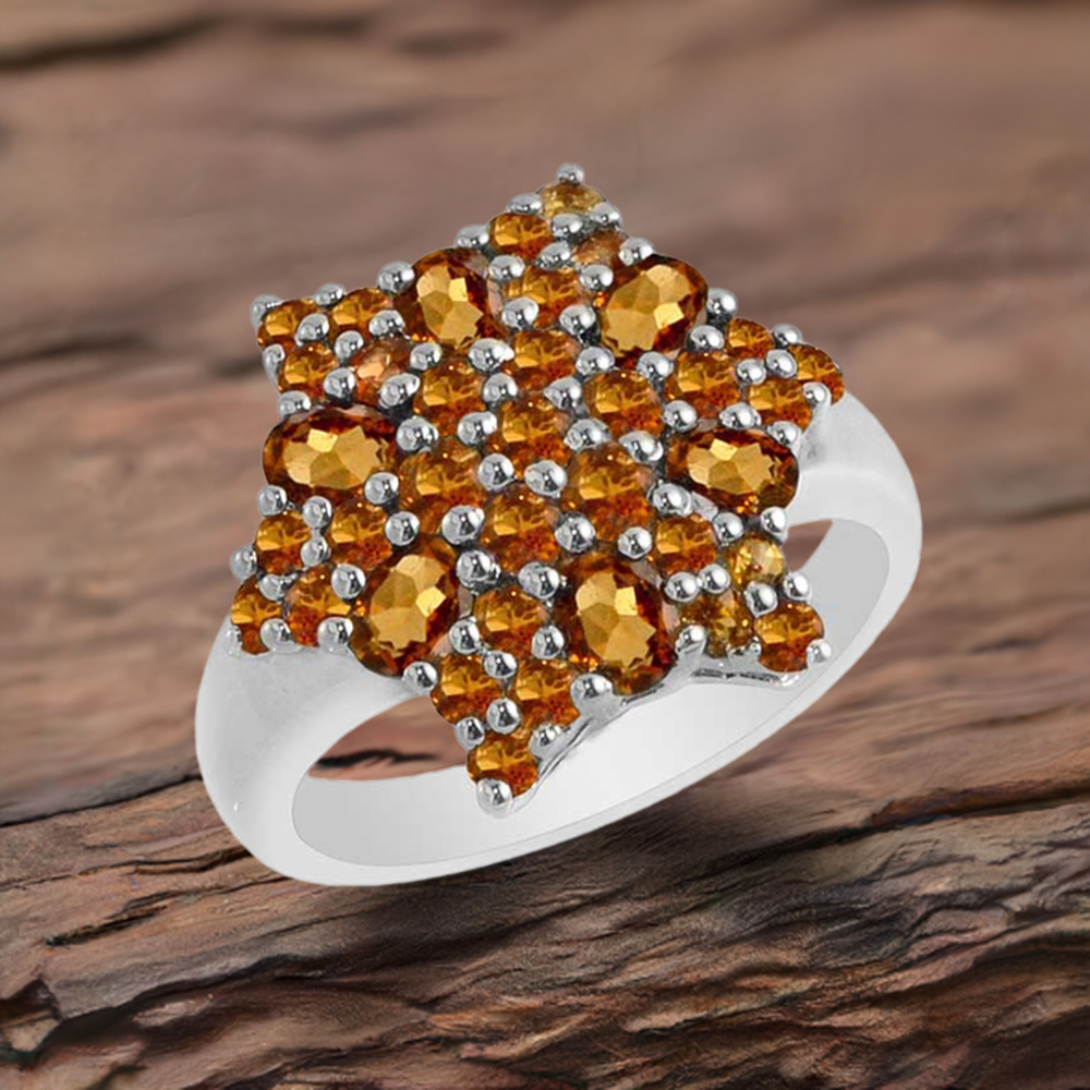 Genuine Citrine Gemstone Rings In 925 Sterling Silver Jewelry 925SR1720