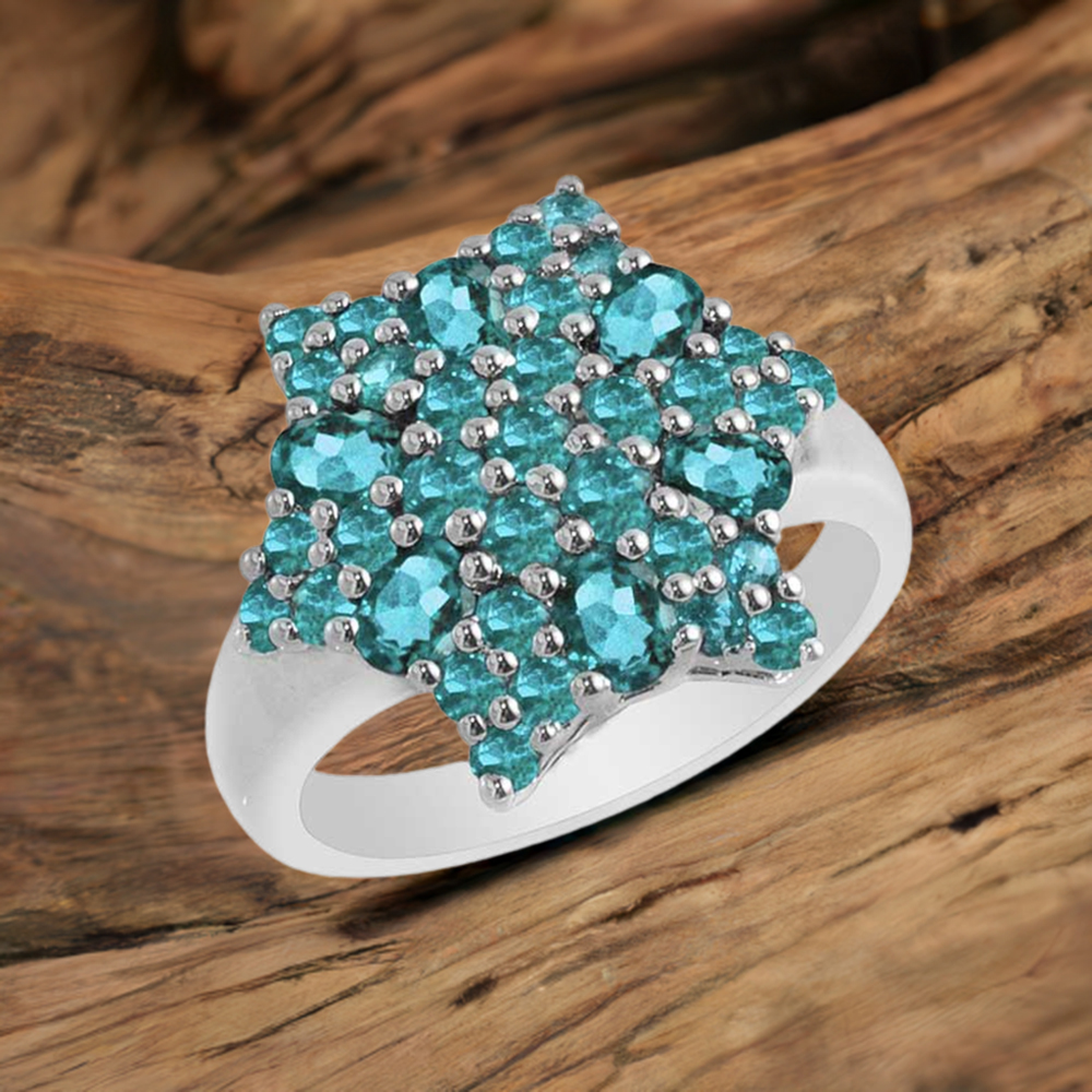 925 Sterling Silver Rings In Blue Topaz Gemstone Jewelry 925SR1721
