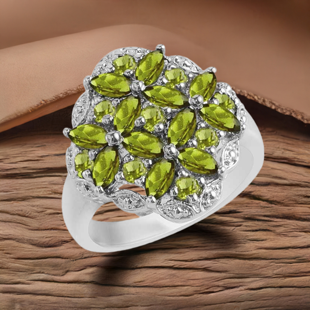 925 Sterling Silver Rings In Peridot Gemstone Jewelry 925SR1723