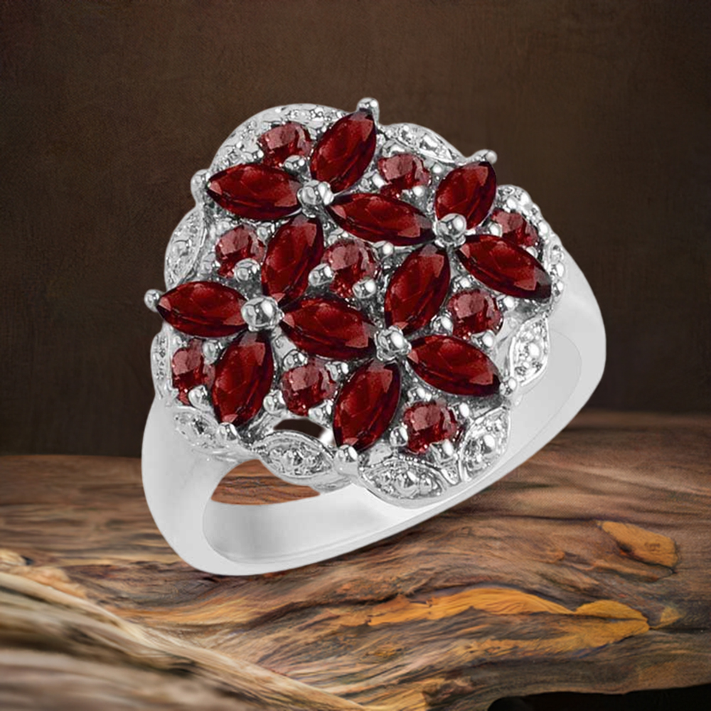 925 Sterling Silver Handmade Rings In Garnet Gemstone Jewelry 925SR1724