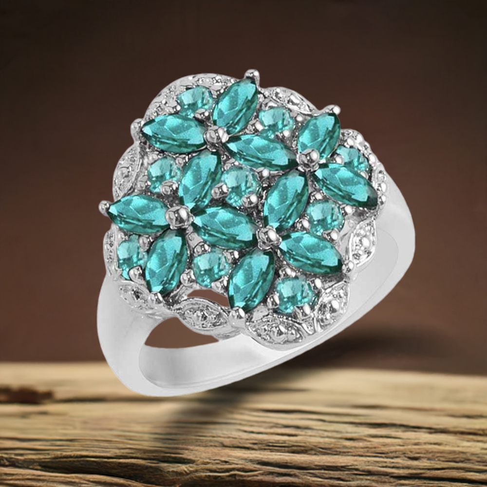 925 Sterling Silver Handmade Rings In Blue Topaz Gemstone Jewelry 925SR1726