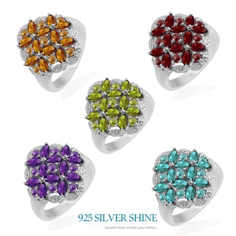 925 Sterling Silver Handmade Rings In Blue Topaz Gemstone Jewelry 925SR1726_2