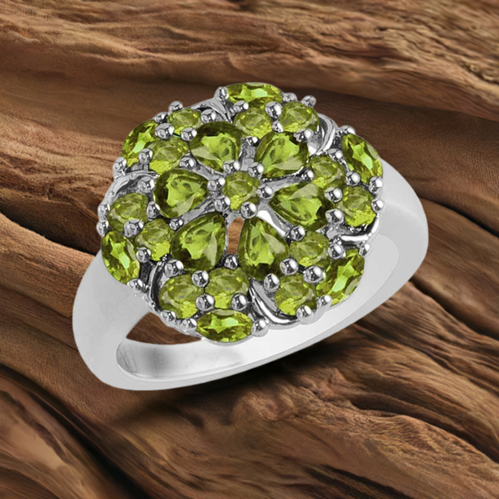 925 Sterling Silver Handmade Rings Suppliers In Peridot Gemstone Jewelry 925SR1728