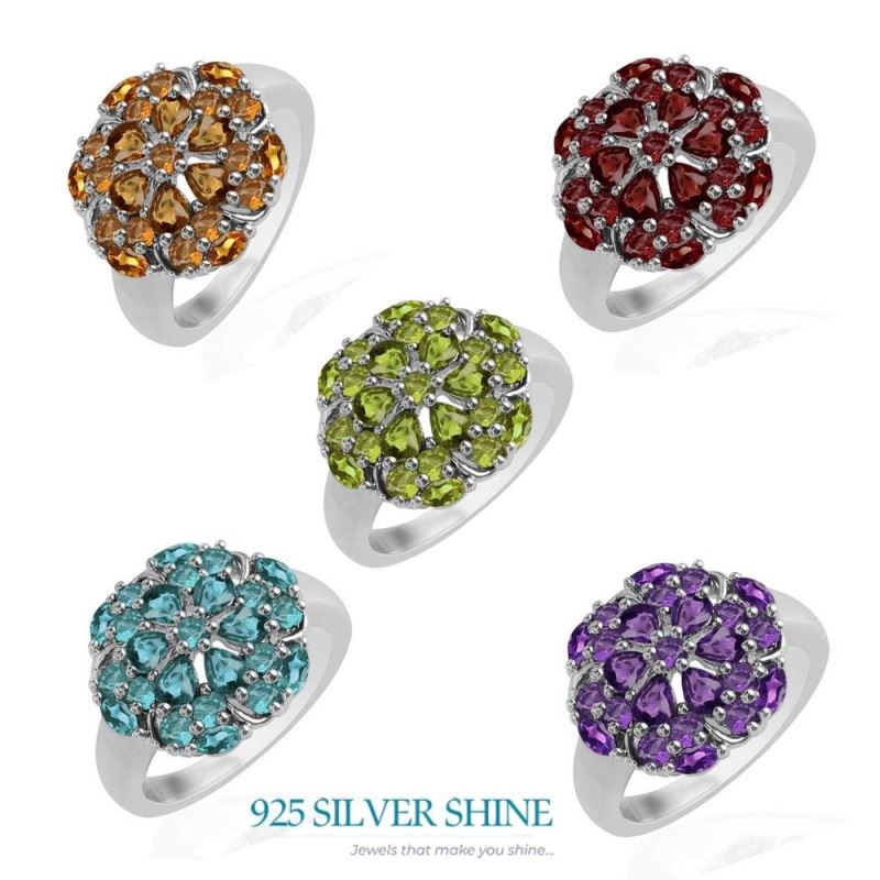 925 Sterling Silver Rings In Citrine Gemstone Jewelry 925SR1730_2