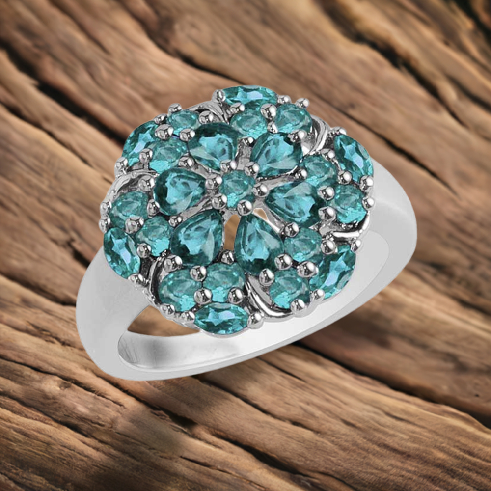 Unique 925 Sterling Silver Rings In Blue Topaz Gemstone Jewelry 925SR1731