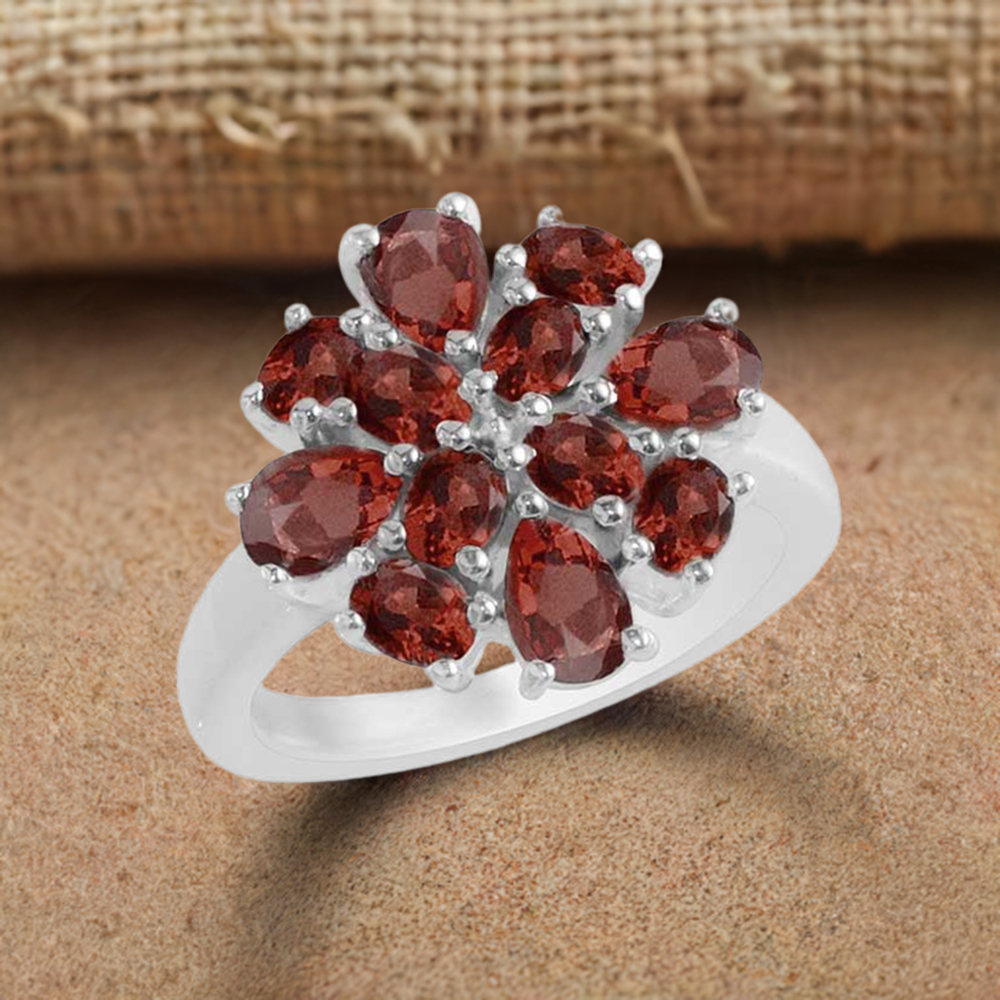 Beautiful 925 Sterling Silver Rings In Garnet Gemstone Jewelry 925SR1734