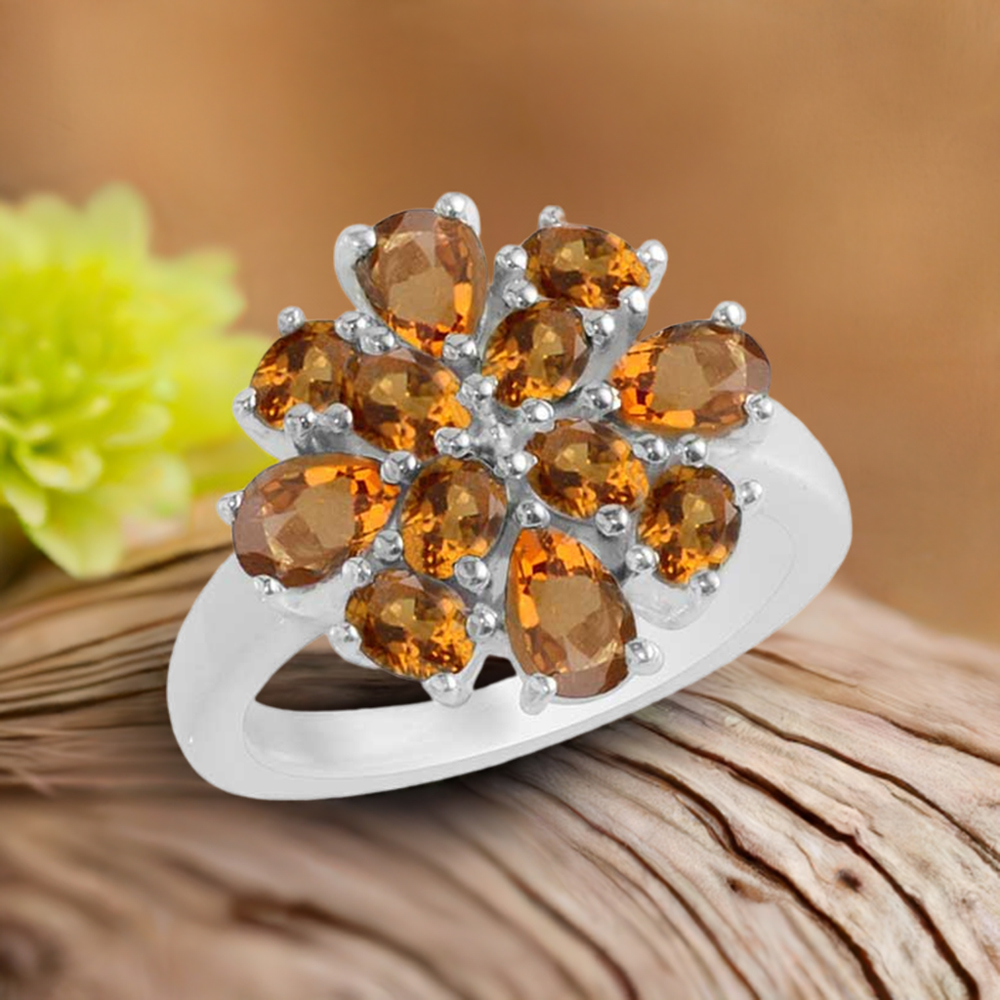 Best Design 925 Sterling Silver Handmade Rings Manufacturer In Citrine Gemstone Jewelry 925SR1735