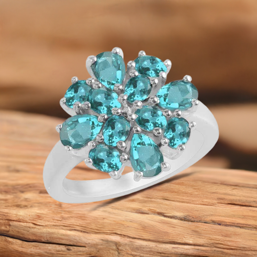 Unique 925 Sterling Silver Handmade Rings Manufacturer In Blue Topaz Gemstone Jewelry 925SR1736