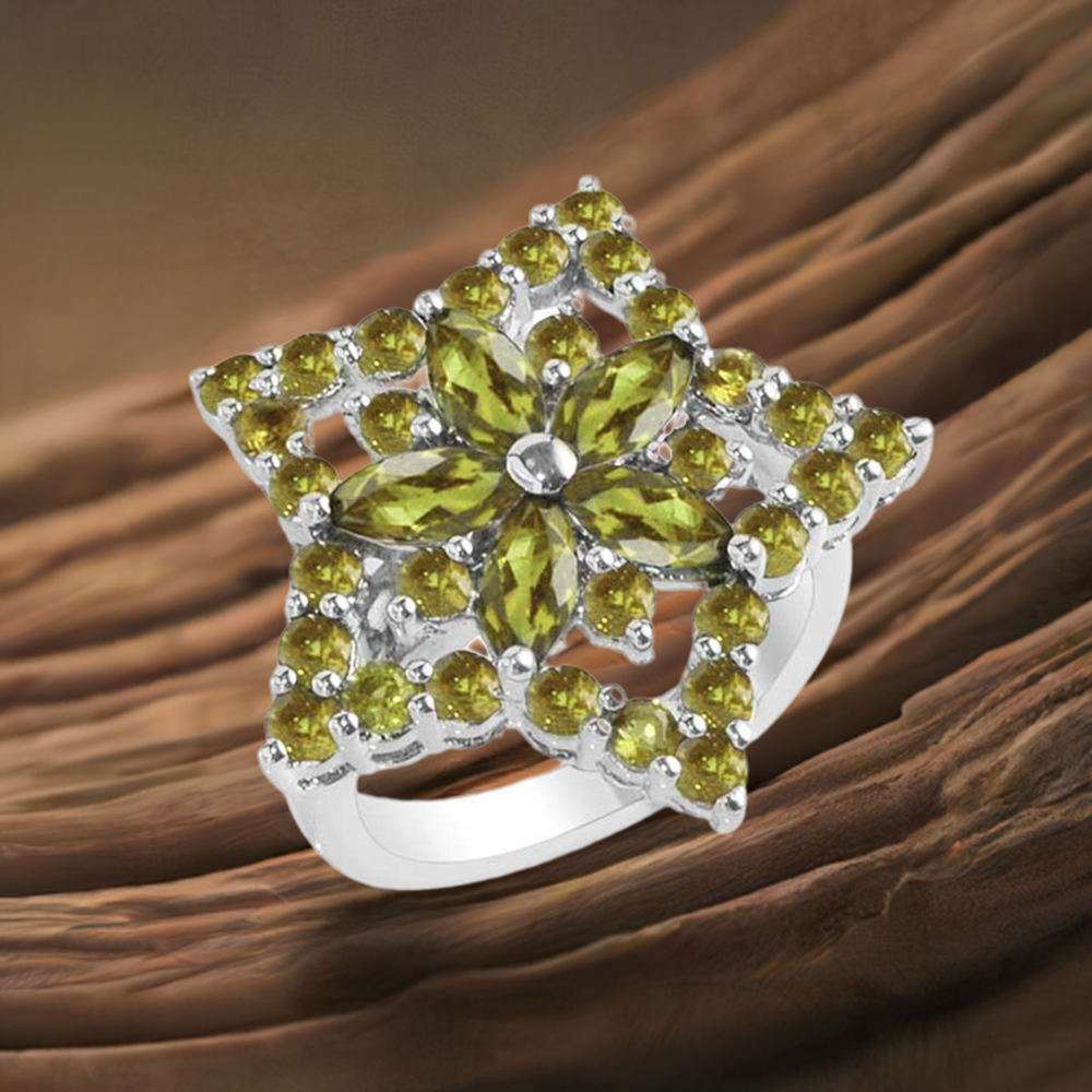 Affordable 925 Sterling Silver Handmade Rings Manufacturer In Peridot Gemstone Jewelry 925SR1738