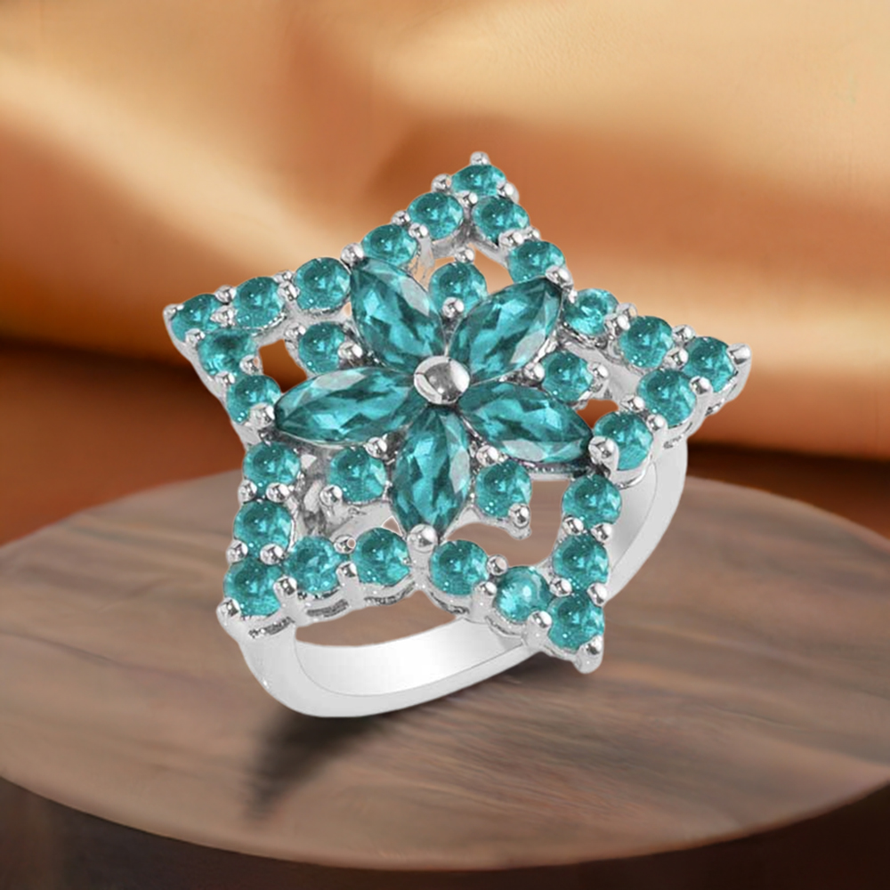 925 Sterling Silver Rings In Blue Topaz Gemstone Jewelry 925SR1741