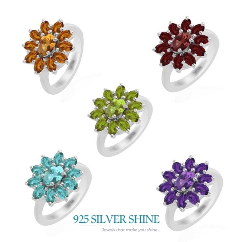 925 Sterling Silver Handmade Rings In Citrine Gemstone Jewelry 925SR1745_2