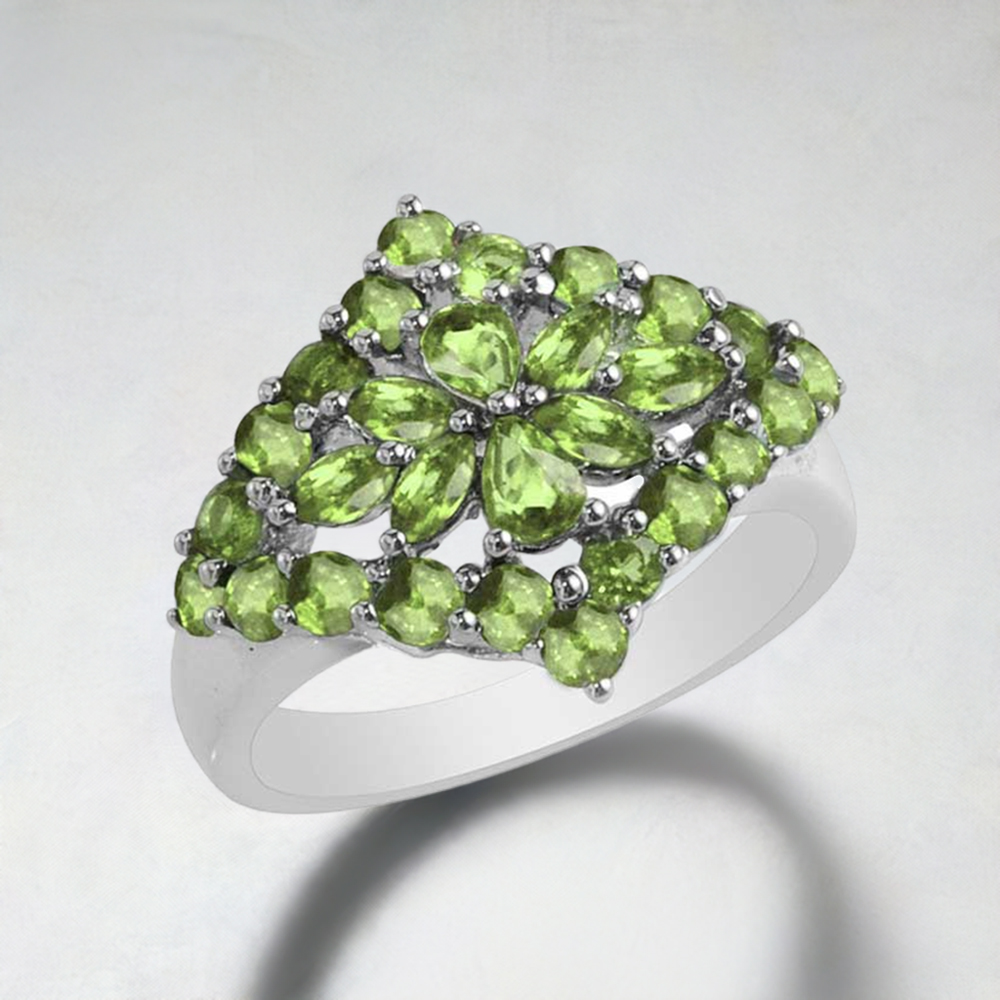 925 Sterling Silver Handmade Rings In Peridot Gemstone Jewelry 925SR1748