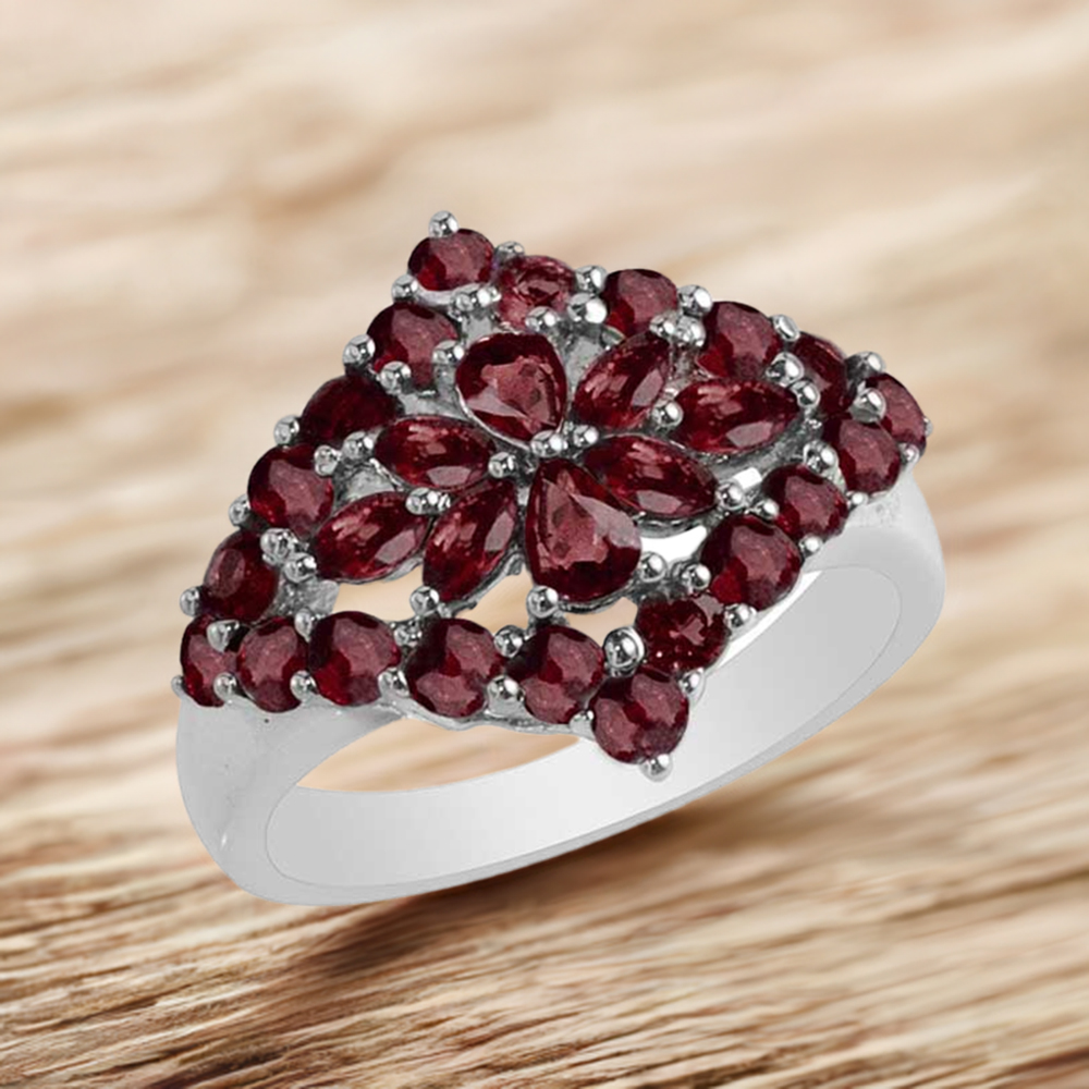925 Sterling Silver Handmade Rings In Garnet Gemstone Jewelry 925SR1749