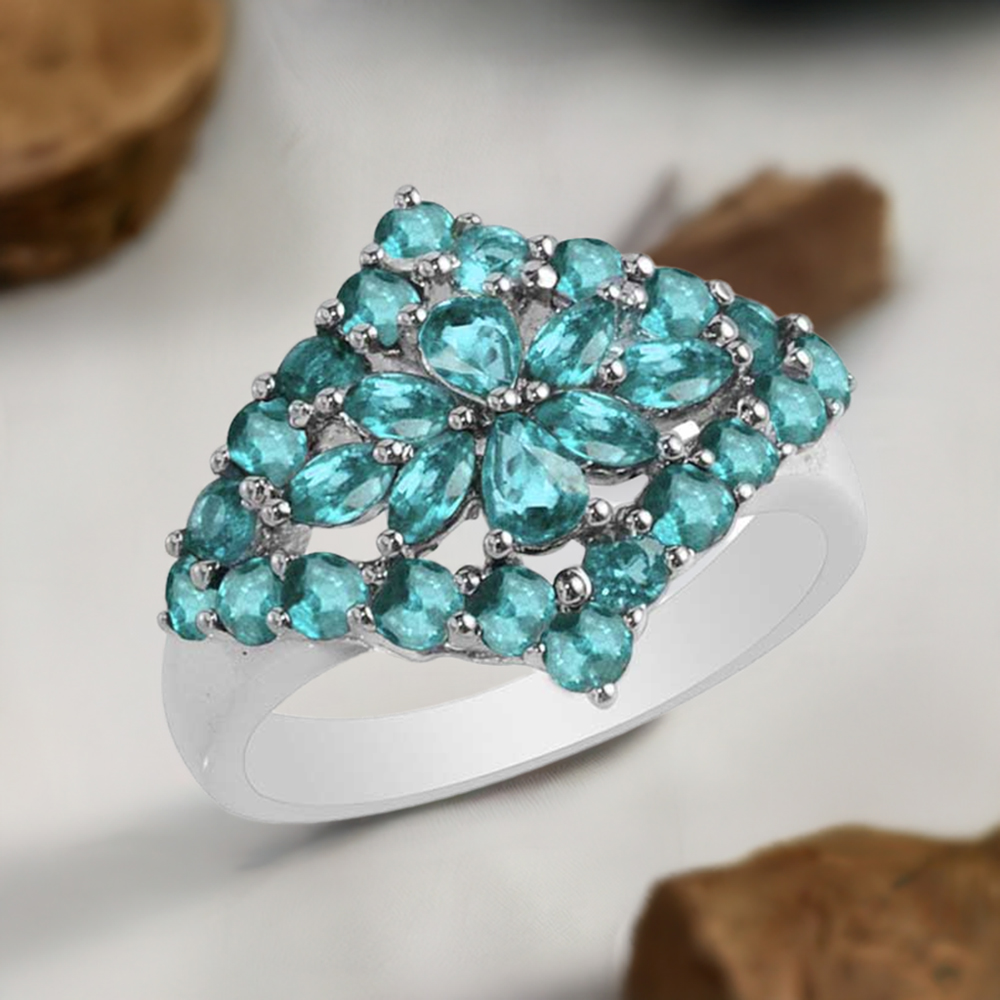 925 Sterling Silver Handmade Rings In Blue Topaz Gemstone Jewelry 925SR1751