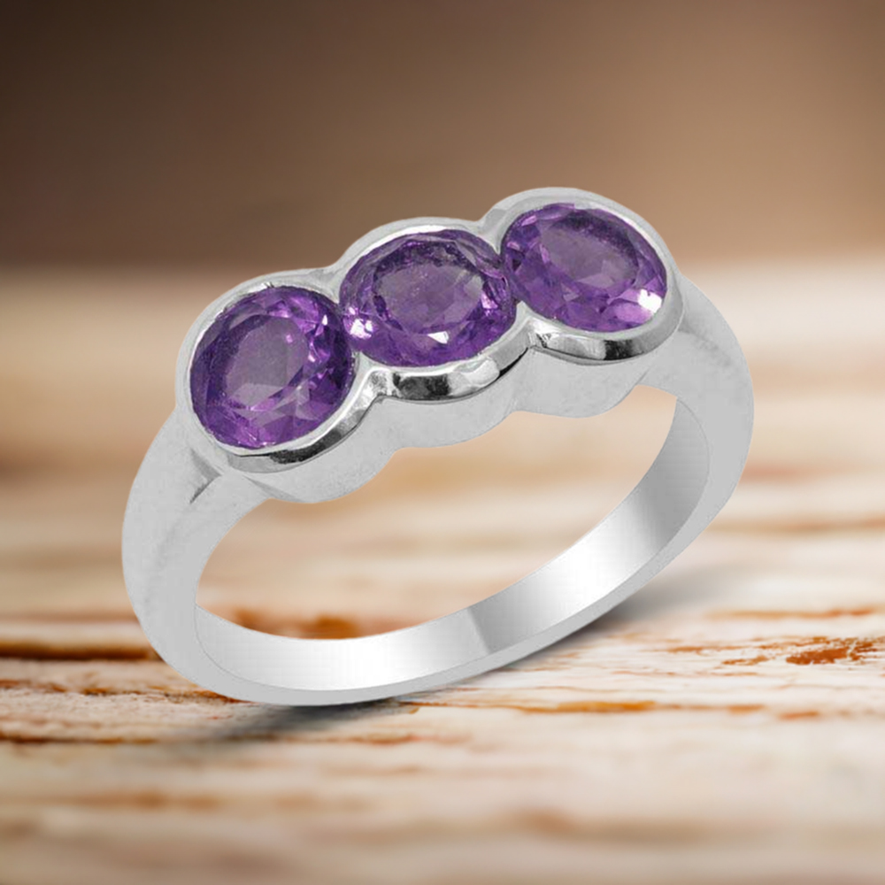 925 Sterling Silver Rings In Semi Precious Amethyst Gemstone 925SR1777