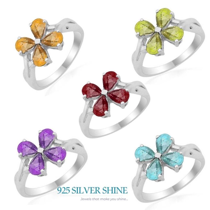Genuine Peridot Gemstone Rings In 925 Sterling Silver Jewelry 925SR1793_1