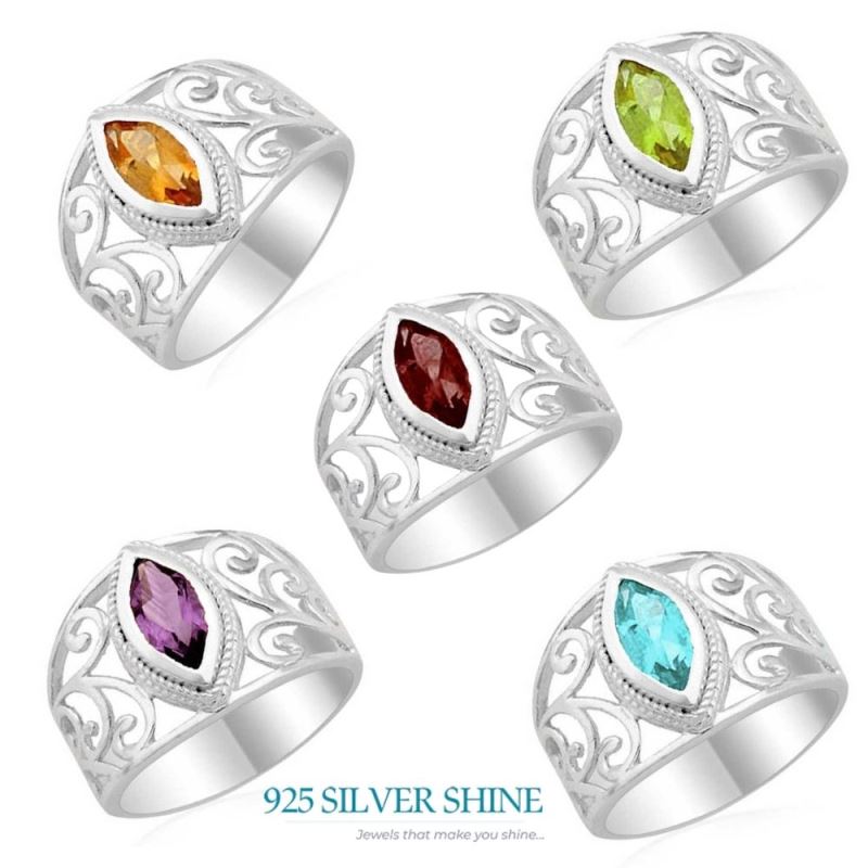 925 Sterling Silver Rings In Amethyst Gemstone Jewelry 925SR1802_2
