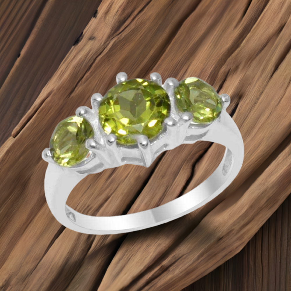 925 Sterling Silver Handmade Rings In Peridot Gemstone Jewelry 925SR1808