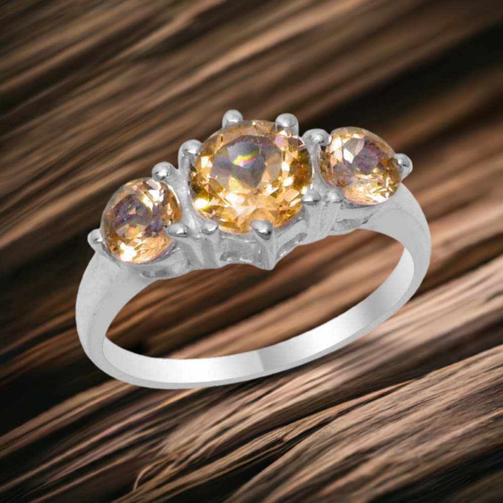 925 Sterling Silver Rings In Citrine Gemstone Jewelry 925SR1810