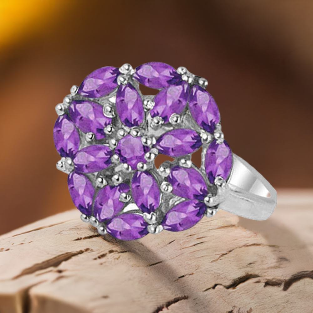 925 Sterling Silver Rings In Amethyst Gemstone Jewelry 925SR1812
