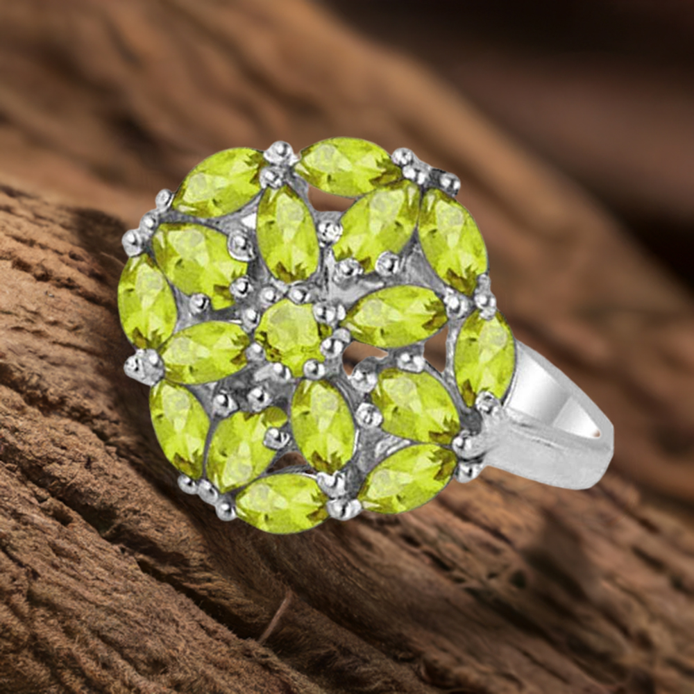 925 Sterling Silver Rings In Peridot Gemstone Jewelry 925SR1813
