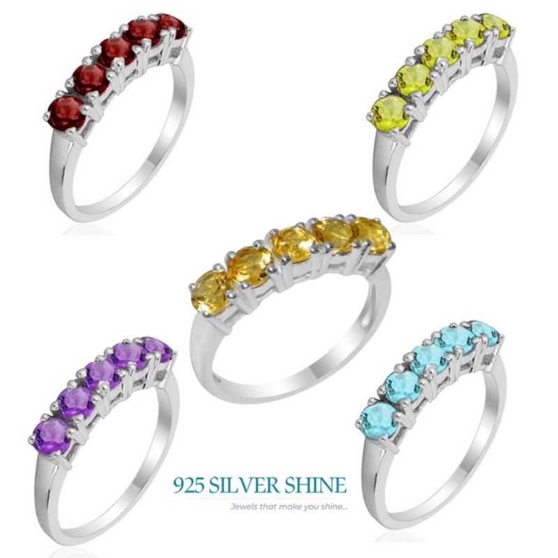 Solid 925 Silver Rings In Semi Precious Blue Topaz Gemstone 925SR1826_2