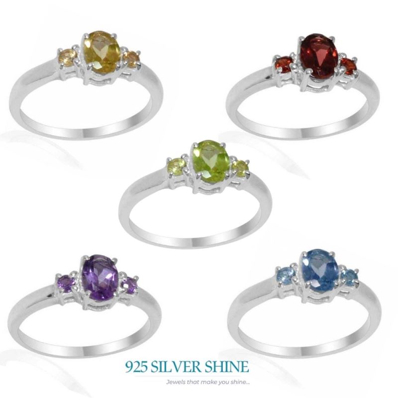 Fine 925 Sterling Silver Rings In Natural Peridot Gemstone 925SR1828_2