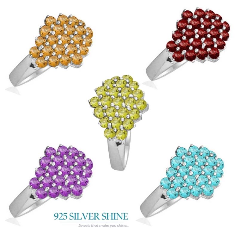 Genuine Blue Topaz Gemstone Rings In Solid 925 Silver 925SR1836_1