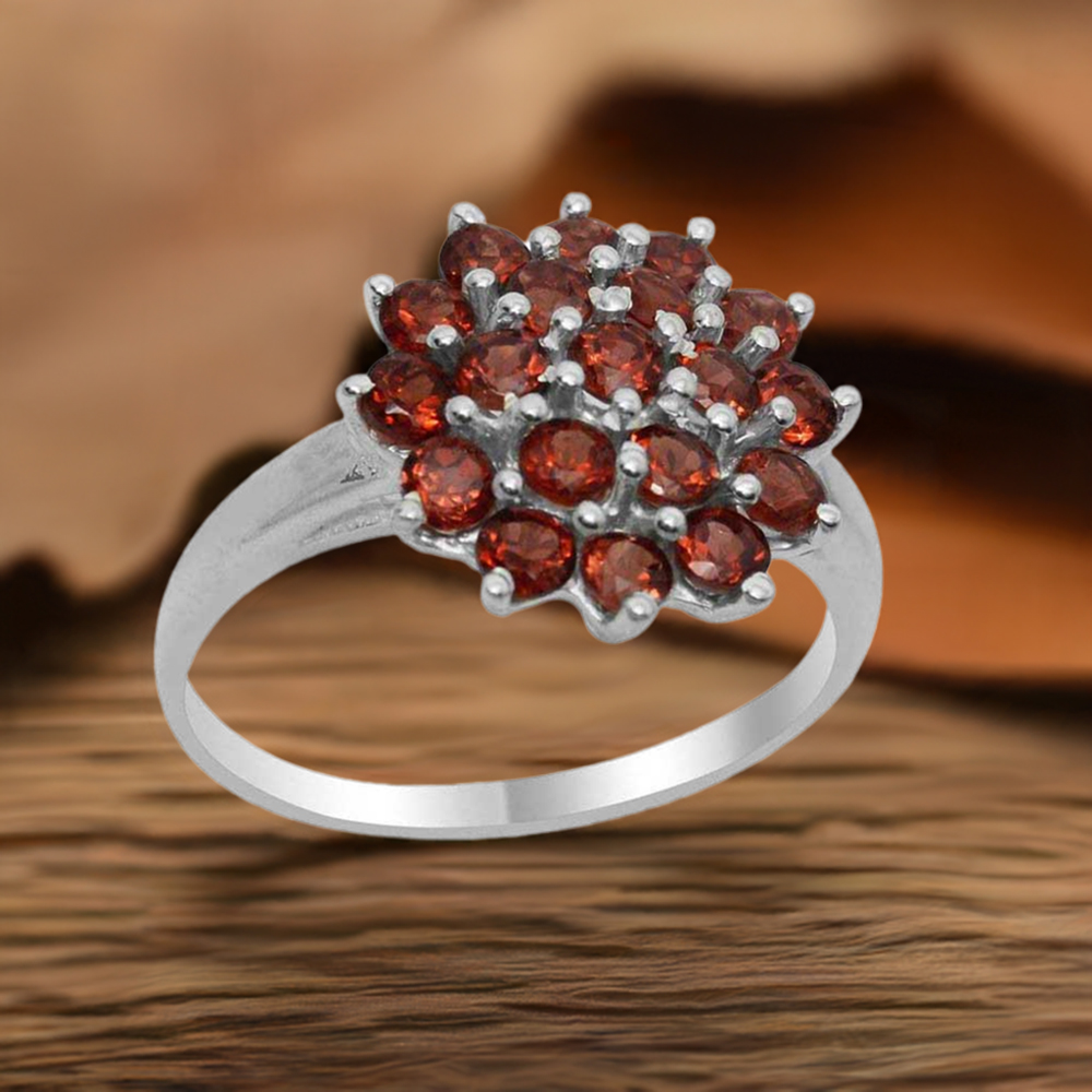 Genuine Garnet Gemstone Rings In Fine 925 Sterling Silver 925SR1839