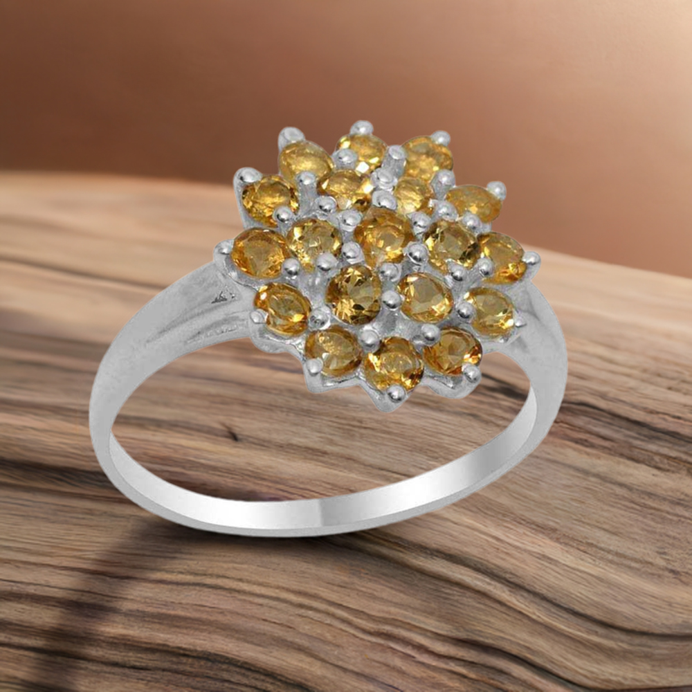 Wholesale 925 Sterling Silver Rings In Natural Citrine Gemstone 925SR1840