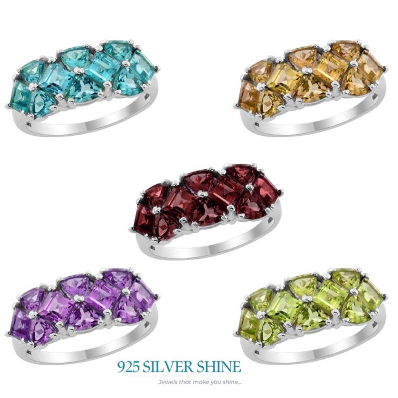 925 Sterling Silver Rings In Genuine Garnet Gemstone 925SR1854_2