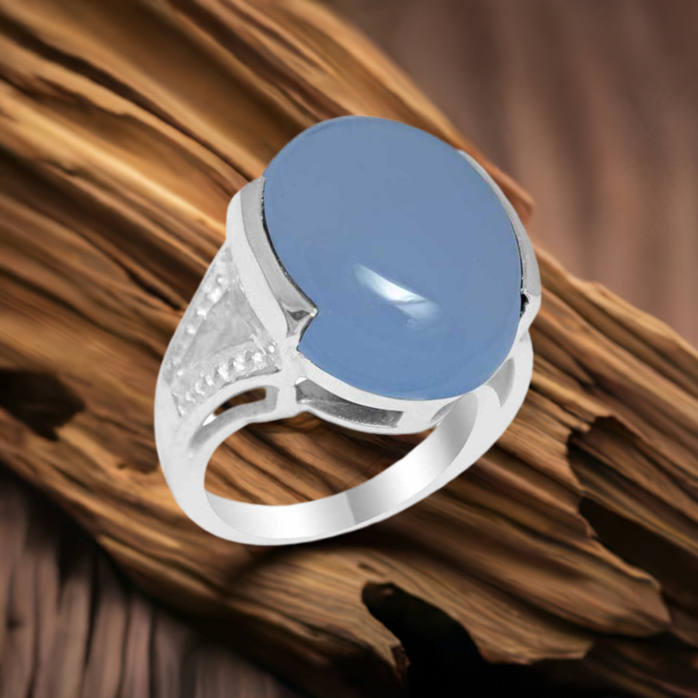 Semi Precious Chalcedony Gemstone Rings In 925 Sterling Silver Jewelry 925SR1859