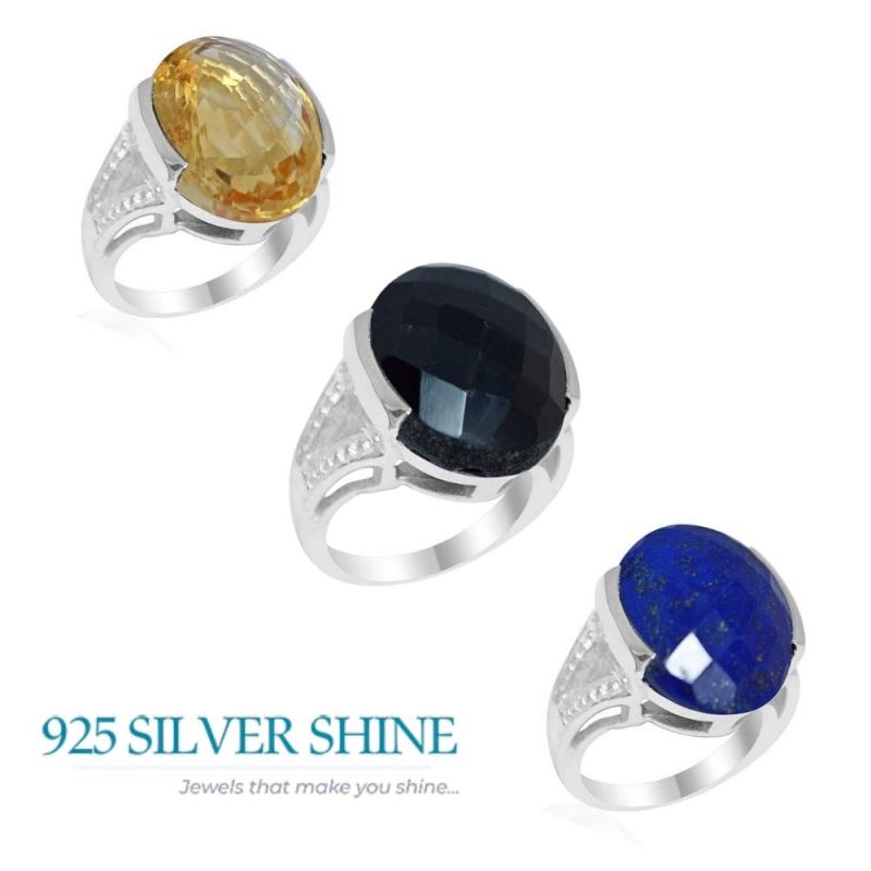 925 Sterling Silver Rings In Black Onyx Gemstone Jewelry 925SR1869_2
