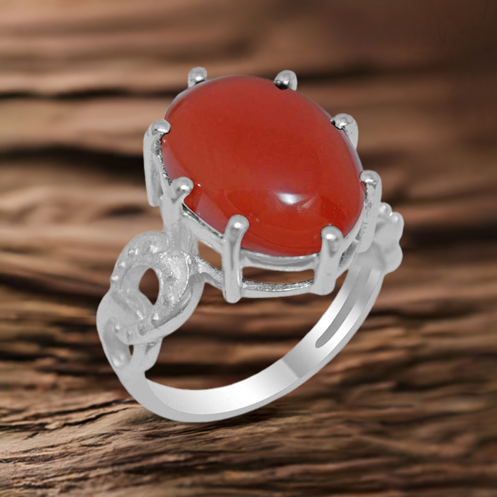 925 Sterling Silver Handmade Rings In Carnelian Gemstone Jewelry 925SR1873