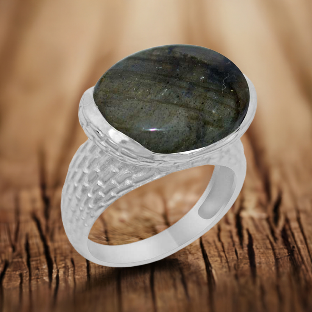 925 Sterling Silver Handmade Rings In Labradorite Gemstone Jewelry 925SR1884