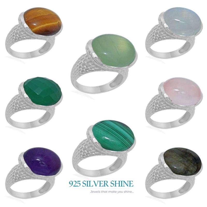 925 Sterling Silver Rings In Prehnite Gemstone Jewelry 925SR1889_2