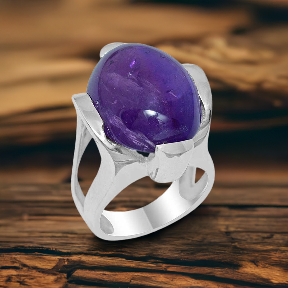 Amethyst Sterling Silver Wedding Rings 925SR1891