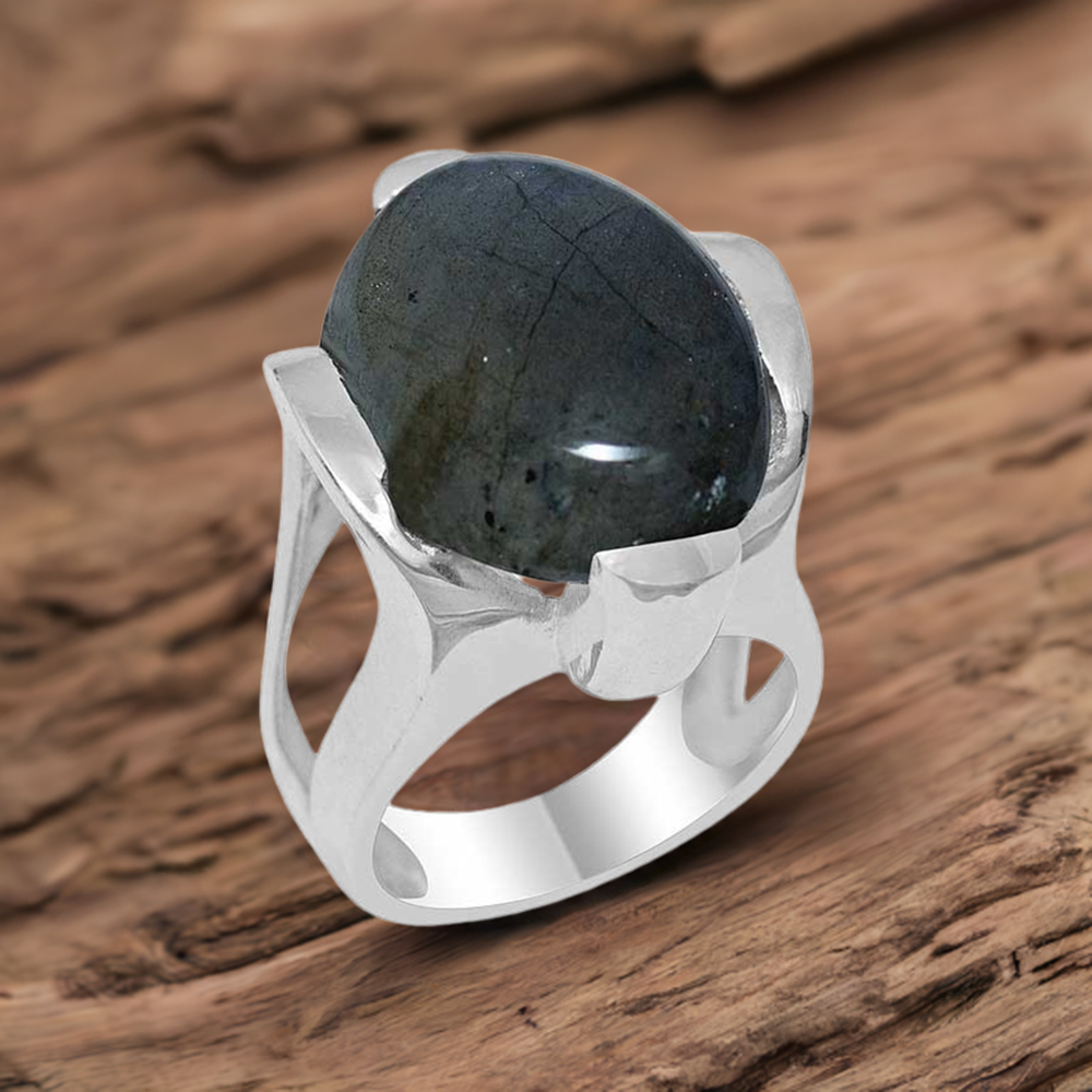 925 Sterling Silver Handmade Rings In Labradorite Gemstone Jewelry 925SR1892