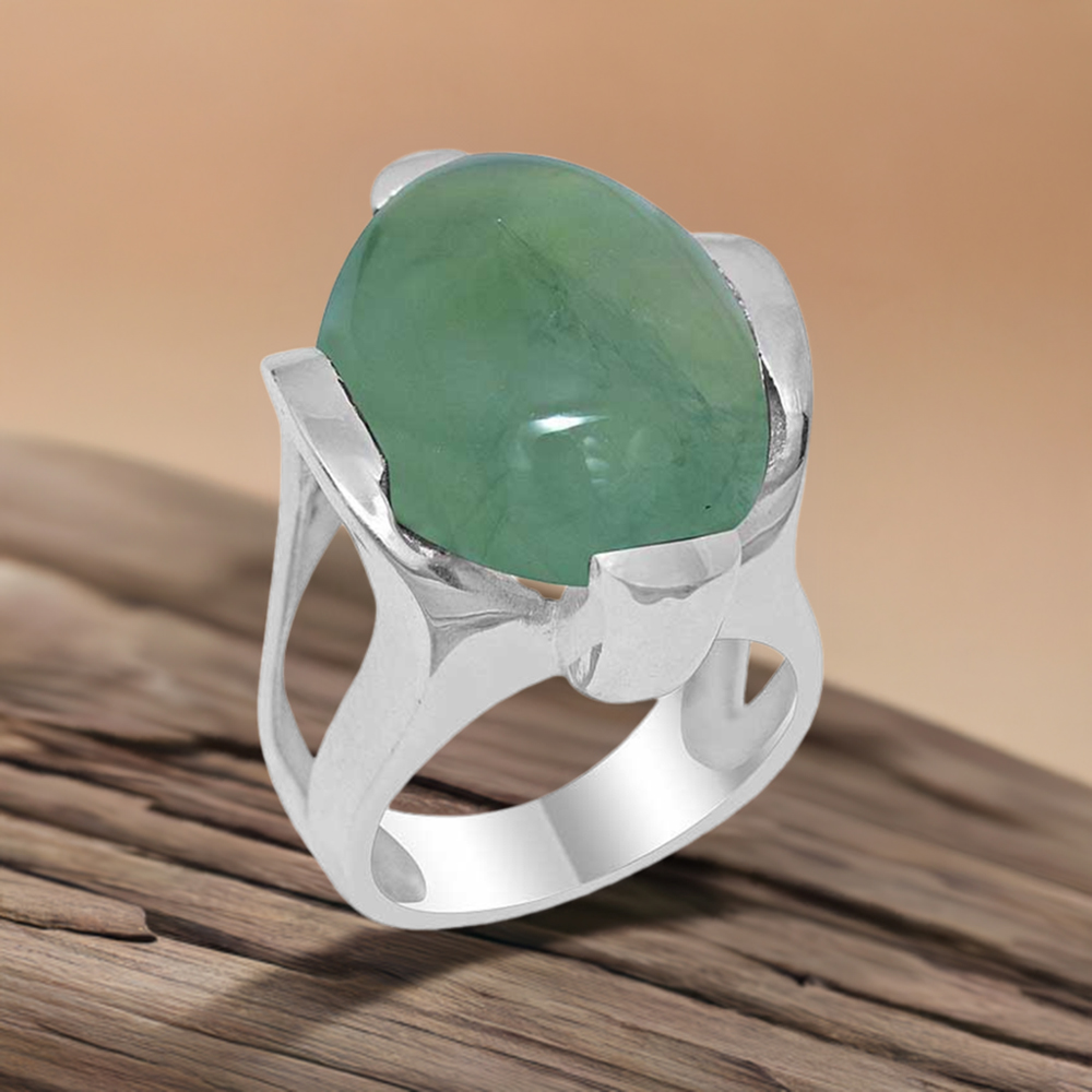 925 Sterling Silver Handmade Rings In Prehnite Gemstone Jewelry 925SR1894