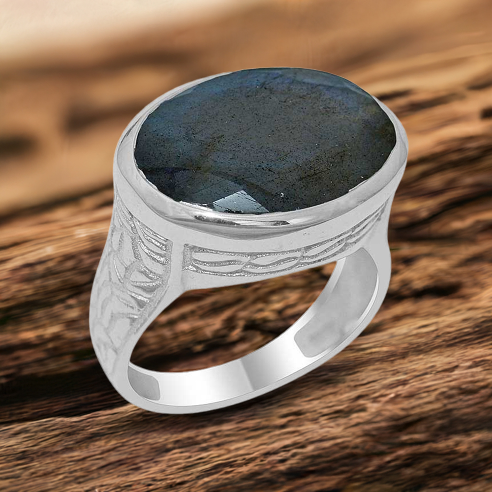 925 Sterling Silver Handmade Rings In Labradorite Gemstone Jewelry 925SR1898