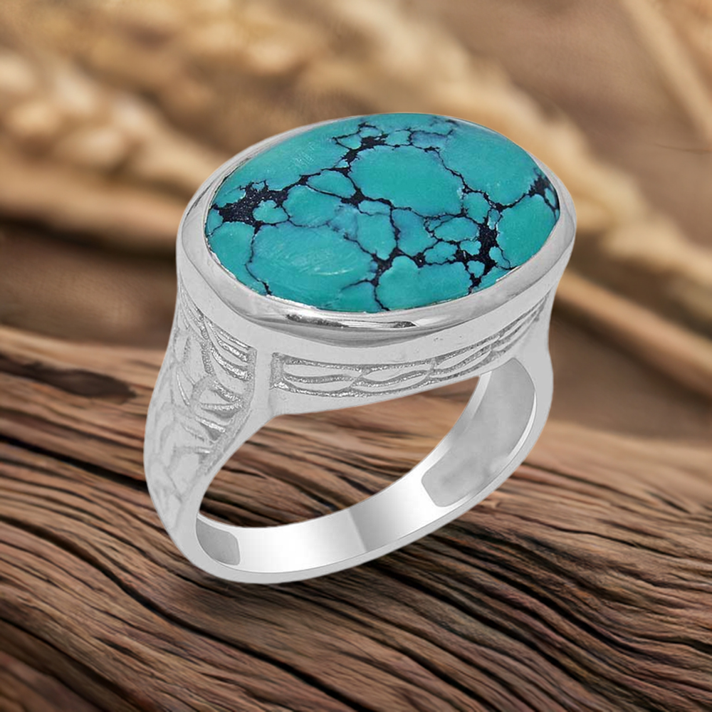 925 Sterling Silver Rings In Natural Turquoise Gemstone 925SR1901