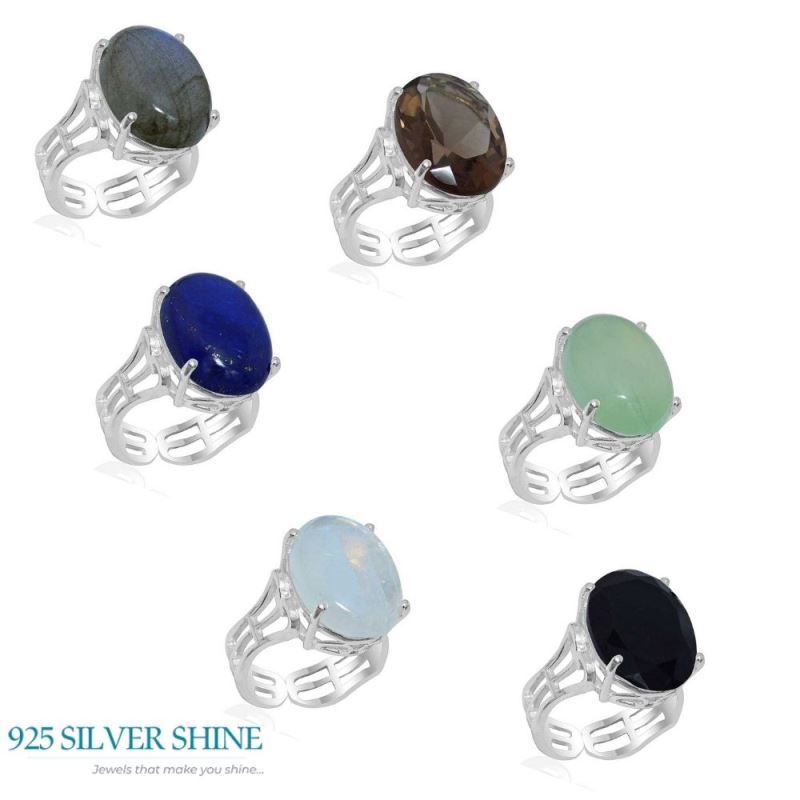 Solid 925 Silver Rings In Semi Precious Lapis Gemstone 925SR1905_2
