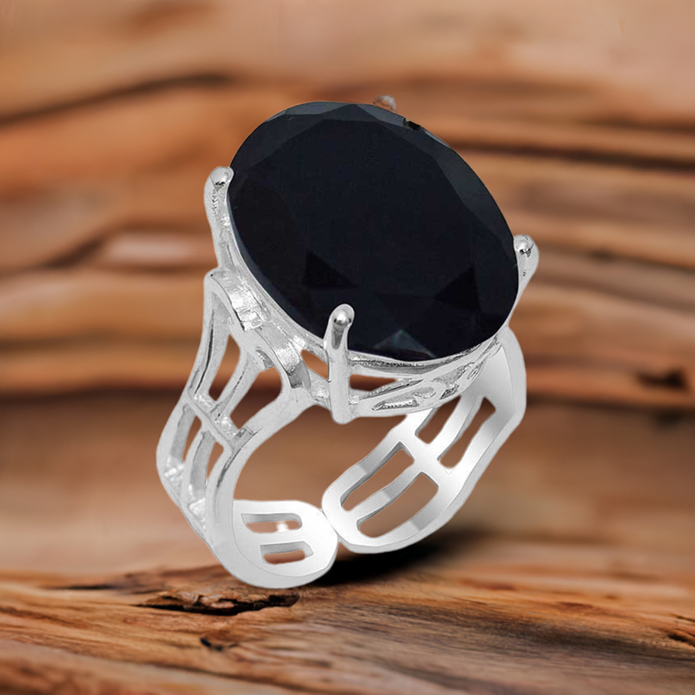 Fine 925 Sterling Silver Rings In Semi Precious Black Onyx Gemstone 925SR1908