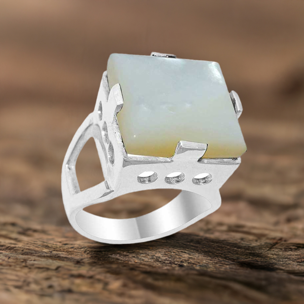 Natural Mother Of Pearl Gemstone Rings In Fine 925 Sterling Silver 925SR1916
